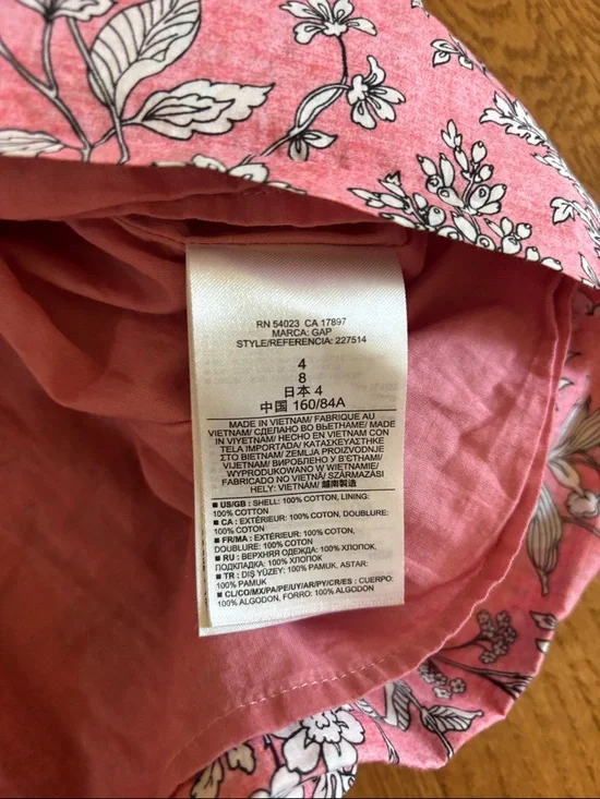 GAP Pink Floral Sleeveless Casual Dress - Picture 4 of 5